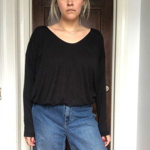 black bubble blouse